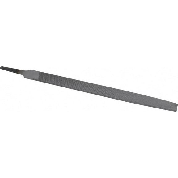 Nicholson 10" Long, Bastard Cut, Flat American-Pattern File Double Cut, 11/64" Overall Thickness, Tang