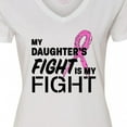 thumbnail image 4 of Inktastic My Daughters Fight is My Fight- Breast Cancer Awareness Women's V-Neck T-Shirt, 4 of 5