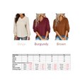thumbnail image 2 of Sudadera de mujer, Sudadera holgada de manga larga con cuello en V para mujer, jerséis informales Abody Beige/Extragrande, 2 of 7