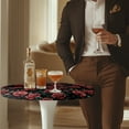 thumbnail image 4 of SEANATIVE 2 Pieces Round Cocktail Tablecloths with Elastic Edges Stylish Table Covers Washable Table Topper Cap for Round Cocktail Tables for Banquets Bars 24 x 24 Inch, Red Rose Print, 4 of 7