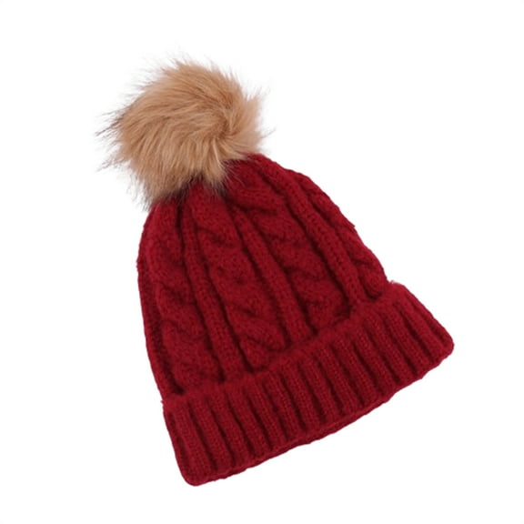 Diufon Women's Knitted Warm Hat Ladies Winter Thickened Ear Covered Stretch Beanie Hats Outdoor Ski Cap