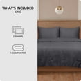 thumbnail image 2 of Mainstays 3-Piece Waffle Comforter Set with Matching Shams, Greystone, King, 2 of 11