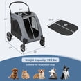 thumbnail image 3 of Costway Grande Poussette pour Chien avec Ceinture de Sécurité à Double Entrée Poignée Réglable 4 Roues Gris, 3 of 10