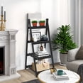 thumbnail image 2 of Fionafurn Black 4-Tier 40'' Ladder Shelf Bookshelf, 2 of 11