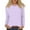 Light Purple, variant on Women's Long Sleeve Striped T-Shirt, Casual Red and White Crew Neck Top, Soft Cotton Blend