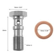 thumbnail image 3 of 2pcs M10x1.0 Thread Turbo Brake Line Banjo Bolt with Copper Washers Double Banjo Bolt 30mm Length, 3 of 6