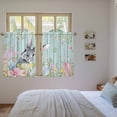 thumbnail image 3 of Easter Kitchen Curtain for Berdoom Living Room Cafe 45 Inch Length, Farmhouse Spring Rabbit Eggs Flowers Leaf Wood Tiers Curtains Light Filtering Drapes Rod Pocket Window Treatment 2 Panels 52"Wx45"L, 3 of 8