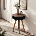 thumbnail image 3 of Ciphrias 22.05 Inch Round Side Table with Solid Wood Legs for Living Room, 3 of 7