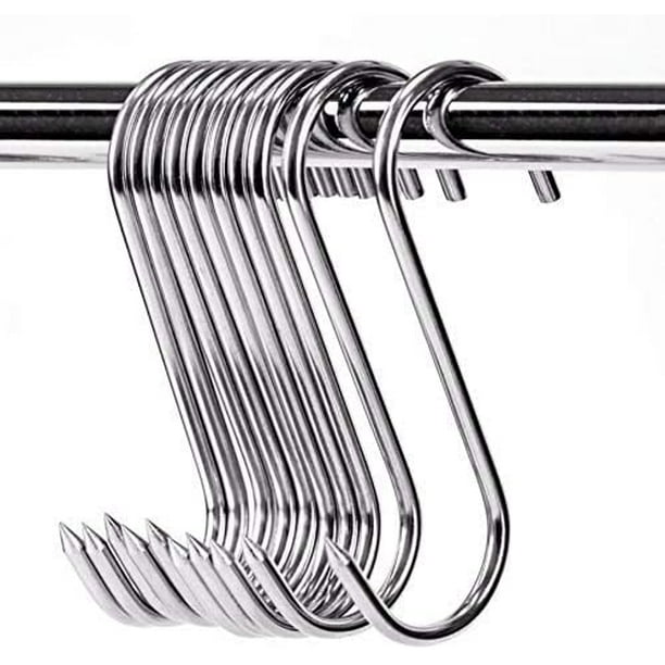 3.9Inch Meat Hooks,S Hooks Butcher,Meat Hook for Smoker,Stainless Steel  Meat Hook, Chicken Hunting Smoking Ribs Fish Beef Poultry Hooks Hanging  Drying