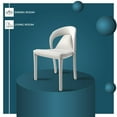 thumbnail image 5 of LeisureMod Modern Dining Chair in Upholstered Faux Leather with Steel Frame and Legs, Solace Series Kitchen Accent Chair for Dining Room and Kitchen Set of 2 in White, 5 of 8