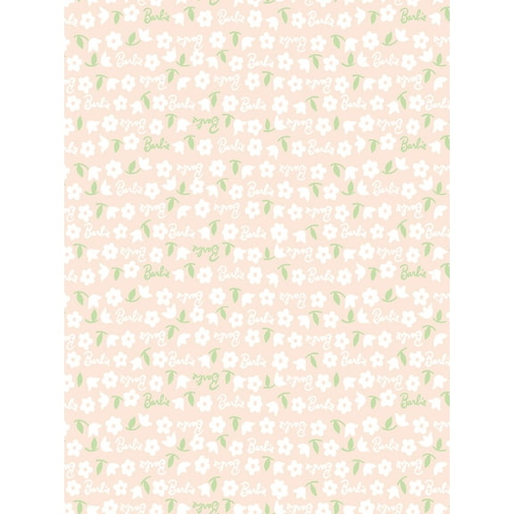 Learns to Cook Removable Vinyl Wallpaper by Barbie - White on Peach