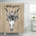 thumbnail image 1 of ABPHQTO Animal Boho Chic Diseño Tribal Tatuaje Flecha Bohemia Hueso Búfalo Vaca Muerte Dibujo Impermeable Baño Cortinas de ducha Set 165x180 cm, 1 of 2