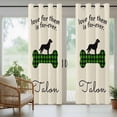 thumbnail image 3 of 1 Panel Outdoor Curtains for Patio Waterproof 54"x95" Green Black Buffalo Checkered Weatherproof Privacy Outsides Curtains, Bones Cute Dogs Pets Grommet Thermal Drapes for Cabana Porch Pergola, 3 of 8