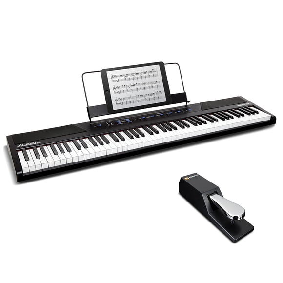 Paquete de piano digital Alesis Recital con pedal M-Audio SP-2
