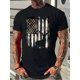 thumbnail image 1 of [Camiseta con estampado de ciervo patriótico] Camiseta con estampado de ciervo patriótico - 95 % poliéster, 5 % elastano, cuello redondo, manga corta, corte regular - Camiseta de punto de verano, 180, 1 of 5