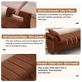 thumbnail image 6 of Aemeios 66"W Teddy Tufted Storage Bench for Bedroom End of Bed with Gold Legs and Two Pillows, Brown, 6 of 13
