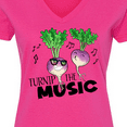 thumbnail image 4 of Inktastic Turnip the Music Partying Vegetables Women's V-Neck T-Shirt, 4 of 5