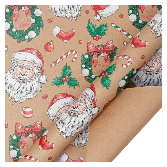 Christmas Wrapping Paper, Thick Kraft Gift Wrapping Paper, Vintage Xmas Wrapping Paper for Christmas New Year Holiday, Xmas Wrapping Papers for Gifts Arts Crafts Decorations, 50x70cm
