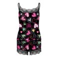 thumbnail image 3 of Xmyrz Valentine's Day Cute Pajama Sets For Women Tank Top Home Wear Lace Outfit Sets Leisure Sleeveless Trendy Sleepwear Heart Slim Fit Shorts Set Elastic Waist Pj's, 3 of 5