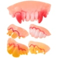 thumbnail image 1 of FELTECHELECTR piezas de dientes falsos de broma - Dientes de vampiro retorcidos de Halloween - Dientes feos y divertidos, accesorios de decoración de Halloween para fiestas de disfraces de Navidad., 1 of 3