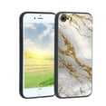 thumbnail image 1 of Compatible with iPhone SE 2022 Phone Case, White-Golden-Marble-jpg-2-3 Case Men Women, Flexible Silicone Shockproof Case for iPhone SE 2022, 1 of 1
