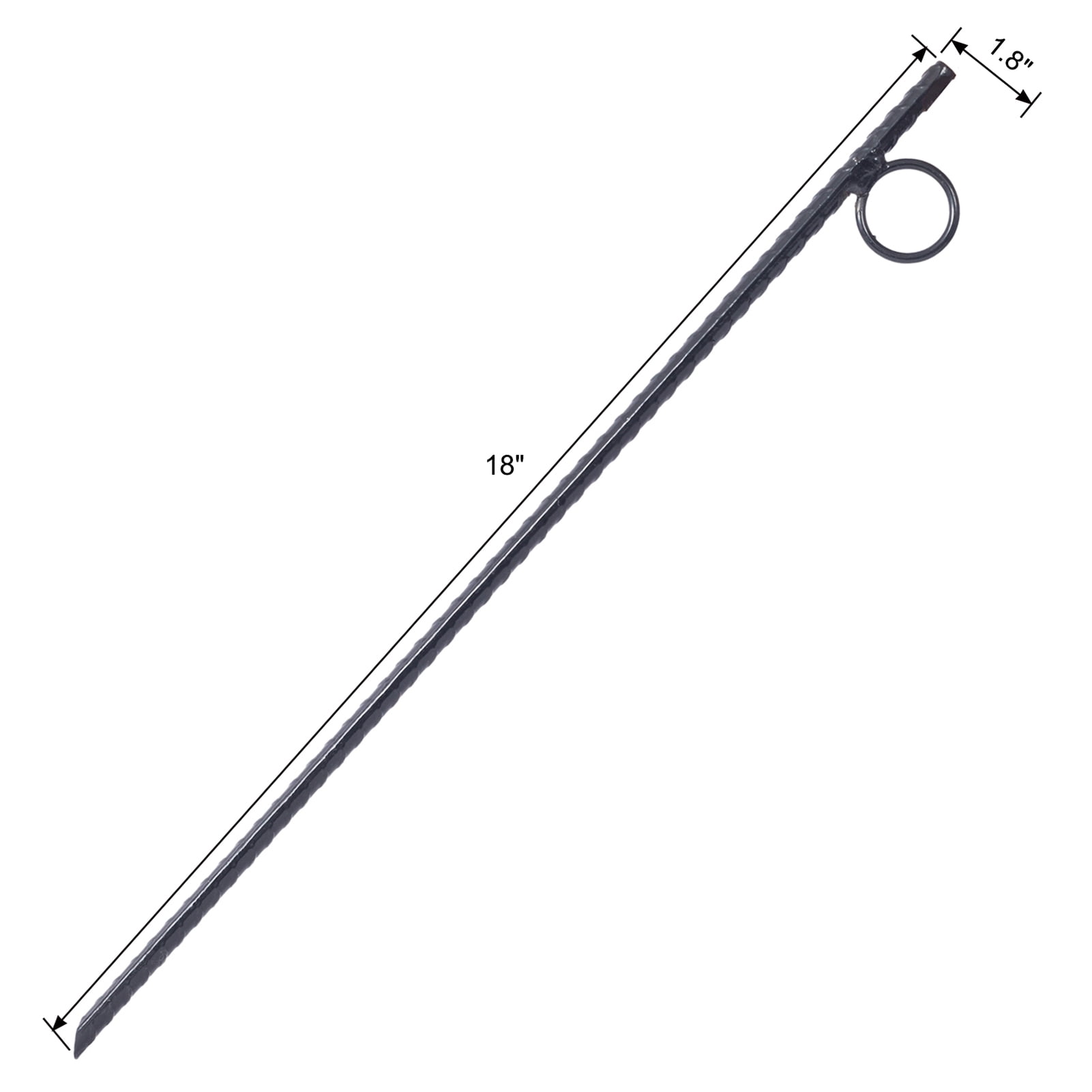 Farfi Tent Stakes, 6 Pack Steel Ground Stakes, 18 Inch Heavy Duty Rebar Stakes with Loop for Outdoor Activities, Rustproof Ground Anchors for Camping, Canopies, Gazebos, Tarps