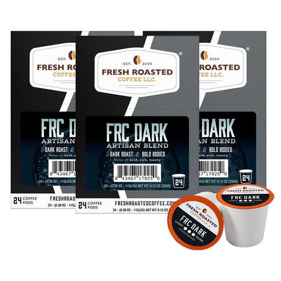 Fresh Roasted Coffee, Signature Dark Roast Coffee Pods, K-cup Compatible, 72 Count