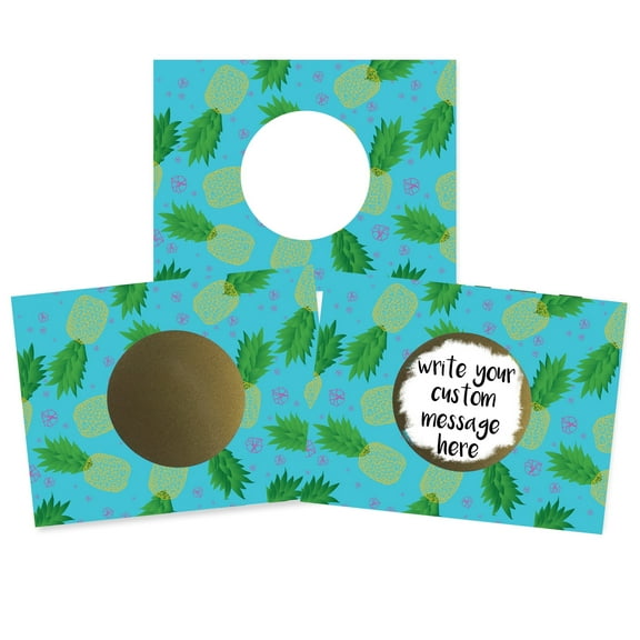 My Scratch Offs Tropical Pineapple DIY Scratch-off Note Cards & Stickers, 20 Pack