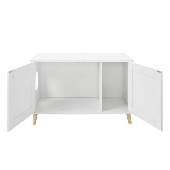 Sam's Pets Becky 24.5" White Cat Tree End Table and Litter Box Enclosure