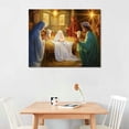 thumbnail image 2 of Nawypu  Nativity Lighted Canvas Wall Art Print With Timer Canvas Wall Art Print Design Modern Artwork for Living Room Nativity, 2 of 4