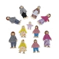 thumbnail image 2 of Dollhouse family dolls small wooden toy set figures dressed characters children, 2 of 9