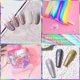 thumbnail image 4 of Polvo de uñas cromado - Polvo de uñas dorado holográfico 6 colores Efecto espejo y burbuja Decoración de uñas Juego de pigmentos de manicura, 4 of 7