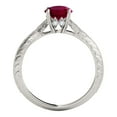 thumbnail image 4 of Mauli Jewels Rings for Women 0.85 Carat Diamond And Created Ruby Ring 4-prong 14K White Gold, 4 of 7