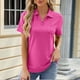 thumbnail image 1 of Fiudx Ofertas de La Semana Blusa Cómoda Elástica Informal Sólida con Cuello En V y Manga Corta para Mujer a La Moda, 1 of 3