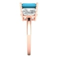 thumbnail image 3 of Three-Stone Engagement Ring for Women - 4ct Simulated Turquoise in 14K Rose Gold Promise Ring, 3 of 6