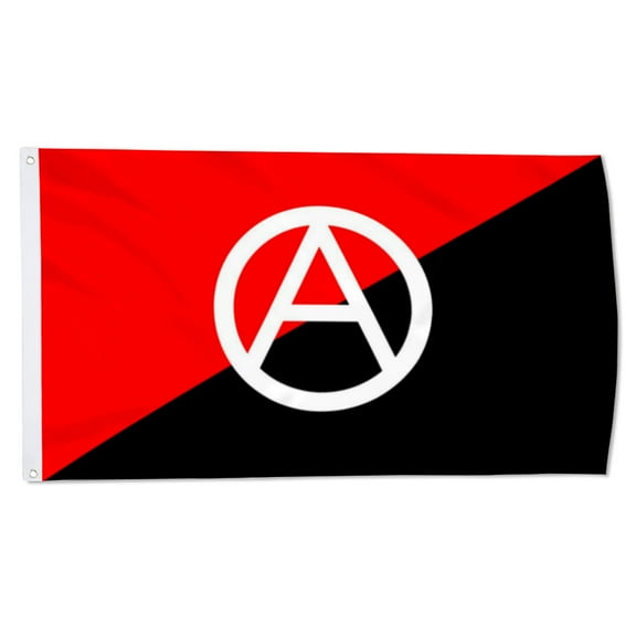 Yanbooch Anarchist flag with A red and black flags banner with Grommets Man cave Decor 3x5Feet