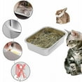 thumbnail image 6 of Cat Litter Box Stainless Steel 4 inch Side Height Smooth Surface Metal Pan, 6 of 8