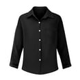 thumbnail image 5 of ZHENHONG Button Down Shirts for Women,Solid Color Cotton Linen Pleated Pocket Tees Loose Casual Full Sleeve Button Up Shirt,Black Women Blouses, 5 of 6