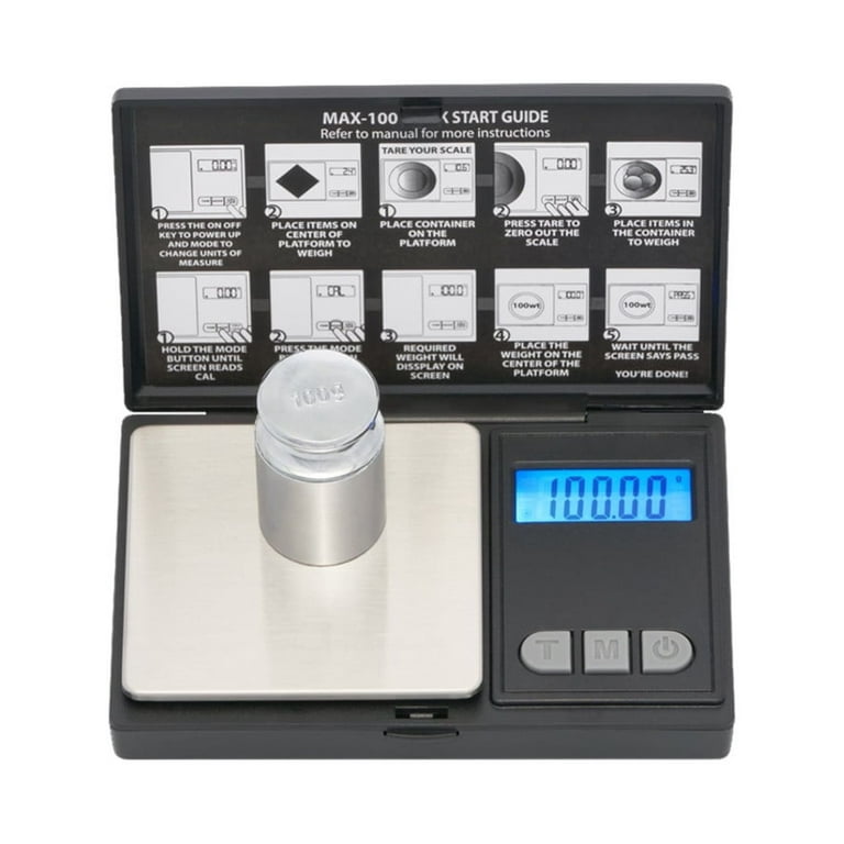 American Weigh Scales MAX-100-BLK Digital Pocket Scale 100 x 0.01 g - Black  
