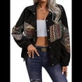 thumbnail image 3 of Chaquetas de Mujer Chaqueta de con Hombros Caídos Negro XL, 3 of 10