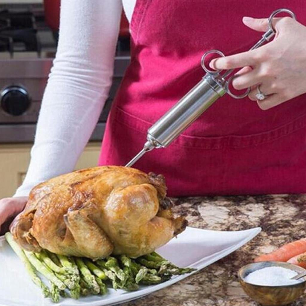 HannLk Meat Injector Syringe Meat Seasoning Injector with 2/3 Marinade Needle