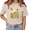 1-Beige, variant on Giffimy Women's Blue Colorful Retro Floral Vintage Washed T-Shirt Short Sleeve S-2XL Relaxed Fit Top