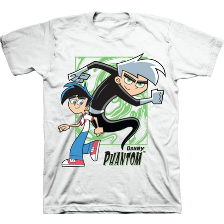 Mens Nickelodeon Danny Phantom Shirt - Retro Nick Danny Phantom tee - Classic Nick Graphic T-Shirt (White, Medium)