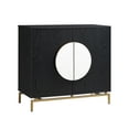 thumbnail image 2 of Home Source Black Console Bar Cabinet with Half Moon Handles, 2 of 7