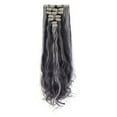 thumbnail image 2 of LELINTA 24" Curly Wave Clips in Synthetic Hair Extensions Hair pieces for Women double double weft 7 piece full head, 2 of 2