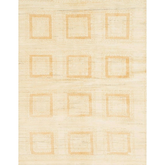 Ahgly Company Machine Washable Indoor Rectangle Abstract Brown Gold Area Rugs, 6' x 9'