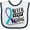 White and Navy, variant on Inktastic Never Stop Fighting Suicide Prevention Awareness Ribbon Boys or Girls Baby Bib