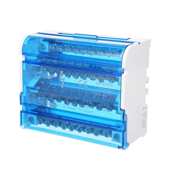 Terminal Block Junction Box 4-Level Single Phase Junction Case 411 Terminal Distribution Box Din Rail Terminal Case with Transparent Cover Distribution Protection Box