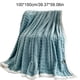 thumbnail image 3 of Manta Suave y Cálida de Forro Polar para Sofá | Manta Decorativa a Rayas Color Crema | 150 X 102 Cm | Azul Claro | Poliéster | 1 Unidad, 3 of 6
