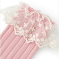 thumbnail image 4 of ZACPNCV Girls Knee-Highs Socks Solid Color Cotton Lace Ruffle Cable Knit Comfort Tights Stockings School Uniform Spring Fall Socks Pink Free Size, 4 of 6